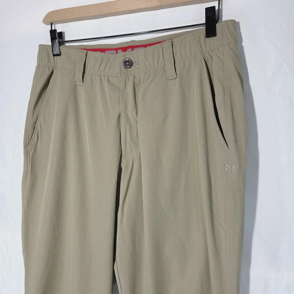 Under Armour Golf Pants Mens 32x32 Khaki Good Dri-FIT Stretch Straight Leg